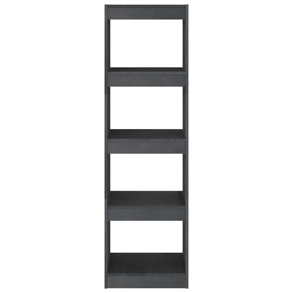 Pinewood Bookcase Room Divider Grey Storage Organizer 4 Compartments 40x30x1355cm