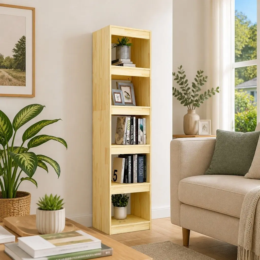 Book Cabinet Room Divider 40x30x167.5 cm Solid Pinewood Shelving Unit