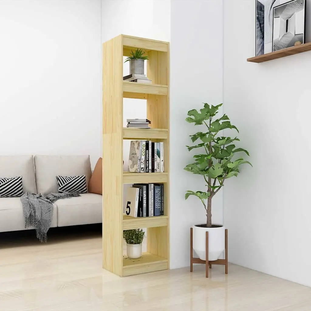 Book Cabinet Room Divider 40x30x167.5 cm Solid Pinewood Shelving Unit
