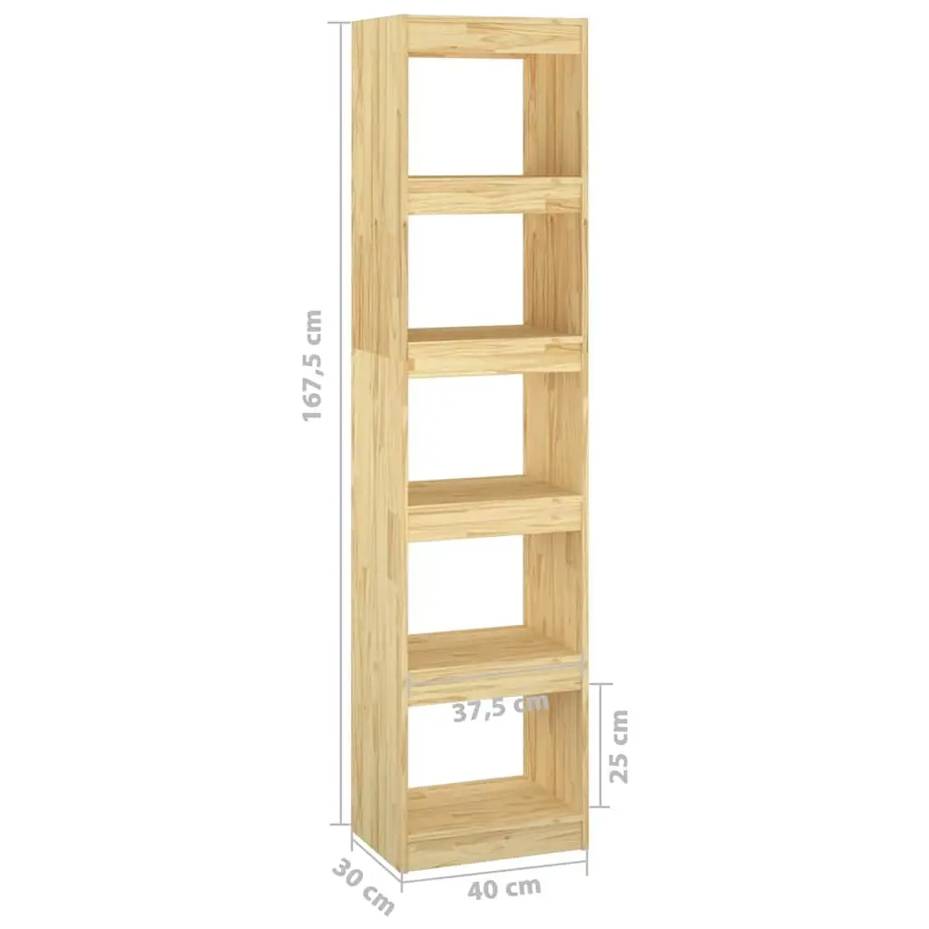 Book Cabinet Room Divider 40x30x167.5 cm Solid Pinewood Shelving Unit