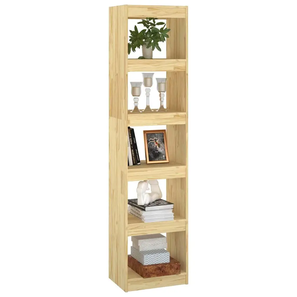 Book Cabinet Room Divider 40x30x167.5 cm Solid Pinewood Shelving Unit