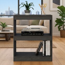 Grey Solid Wood Pine Book Cabinet and Room Divider