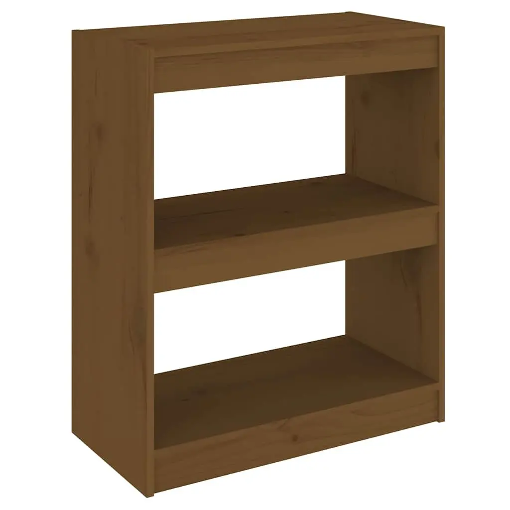 Book Cabinet Room Divider Honey Brown Solid Pinewood Bookshelf Storage Shelving Unit