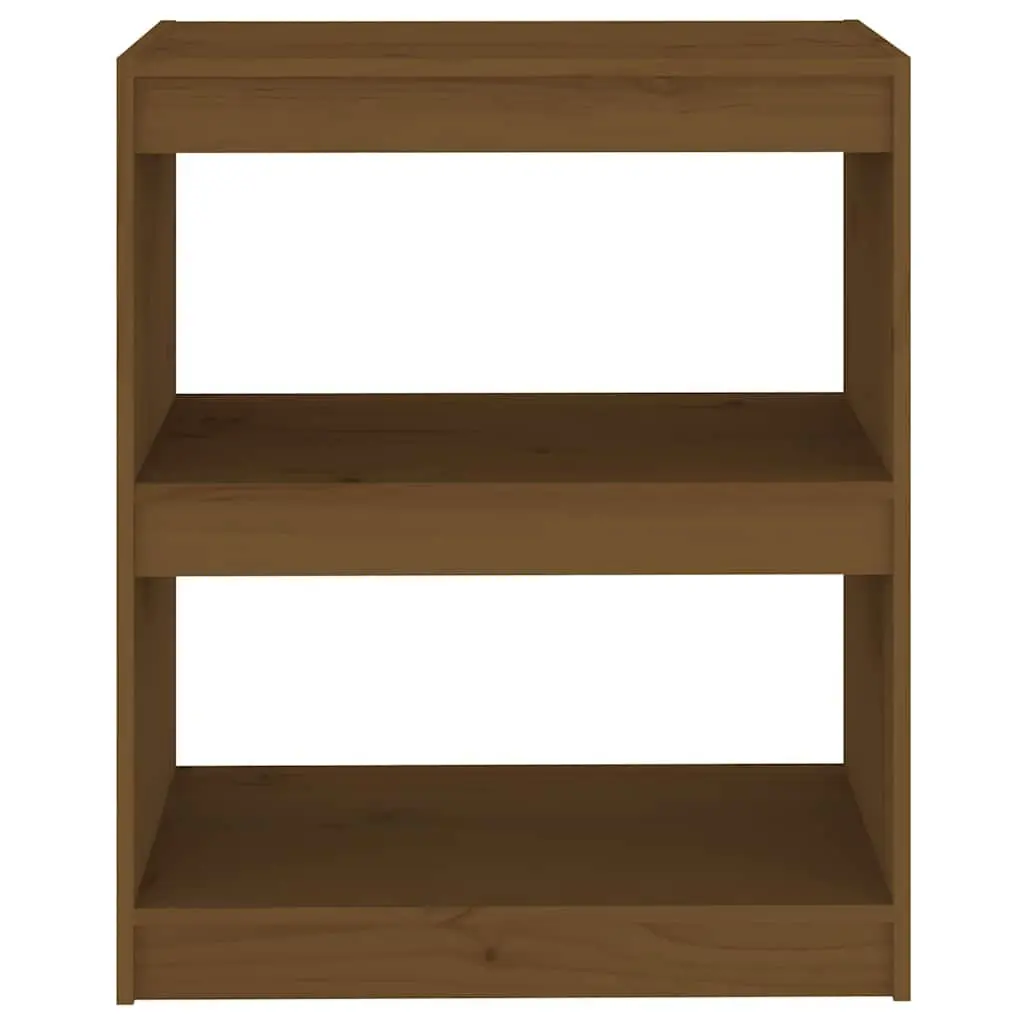 Book Cabinet Room Divider Honey Brown Solid Pinewood Bookshelf Storage Shelving Unit