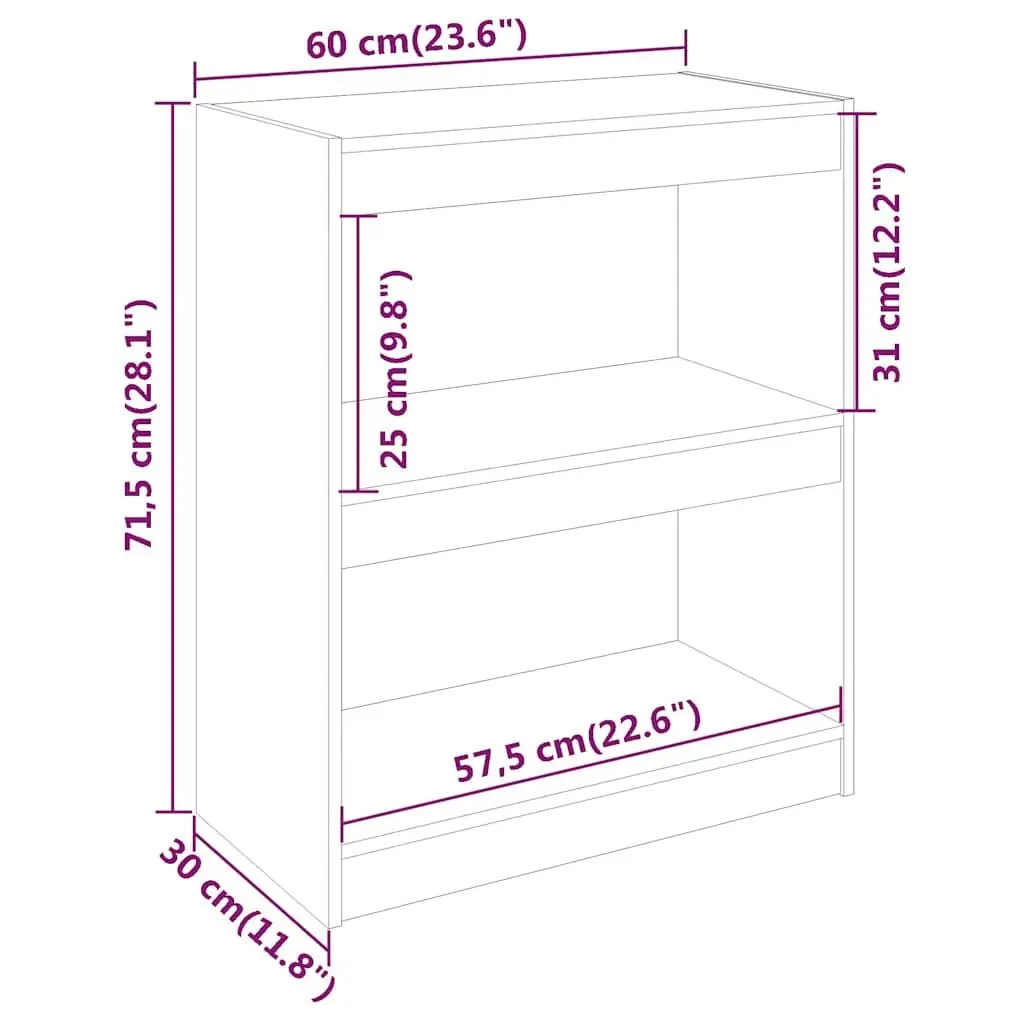 Book Cabinet Room Divider Honey Brown Solid Pinewood Bookshelf Storage Shelving Unit