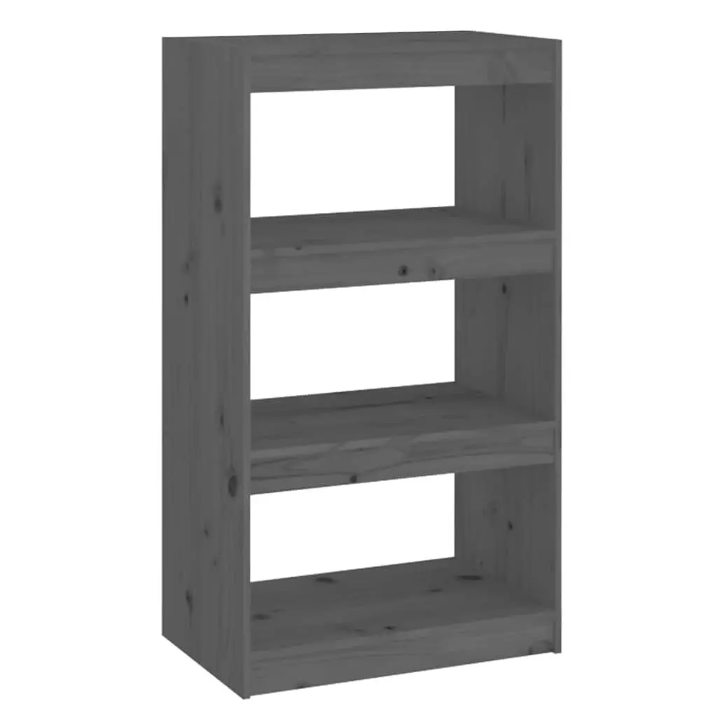 Book Cabinet Room Divider Grey 60x30x103.5 cm Solid Pine Wood