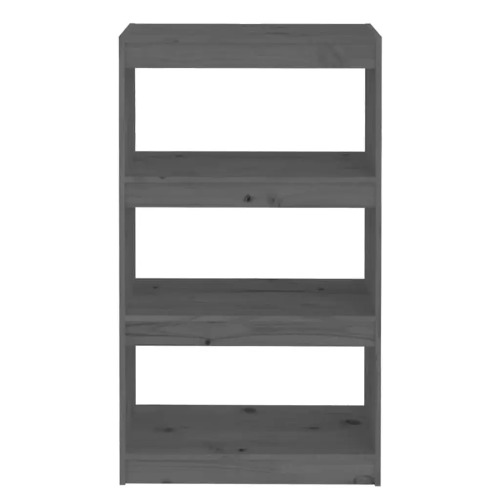 Book Cabinet Room Divider Grey 60x30x103.5 cm Solid Pine Wood