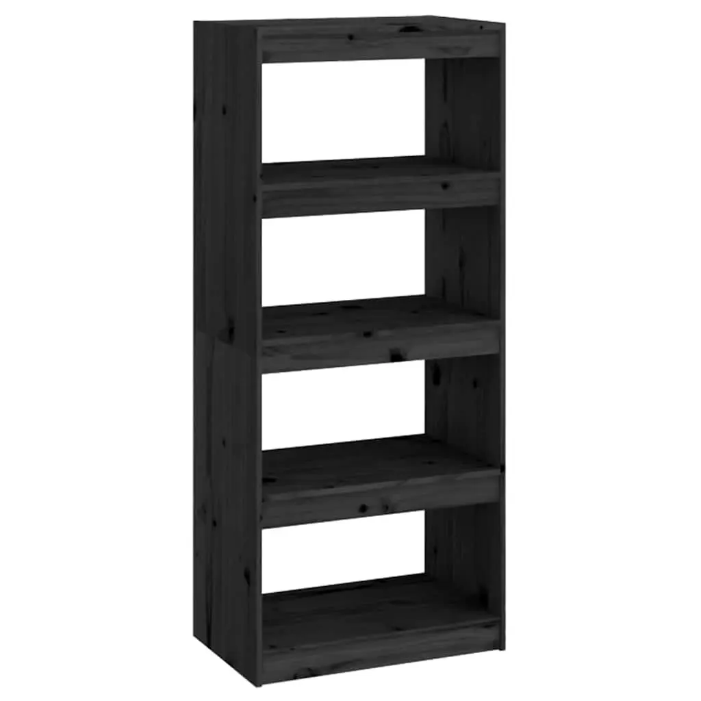 Solid Wood Pine Book Cabinet Room Divider in Black