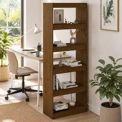Honey Brown Book Cabinet Room Divider 60x30x167.5cm