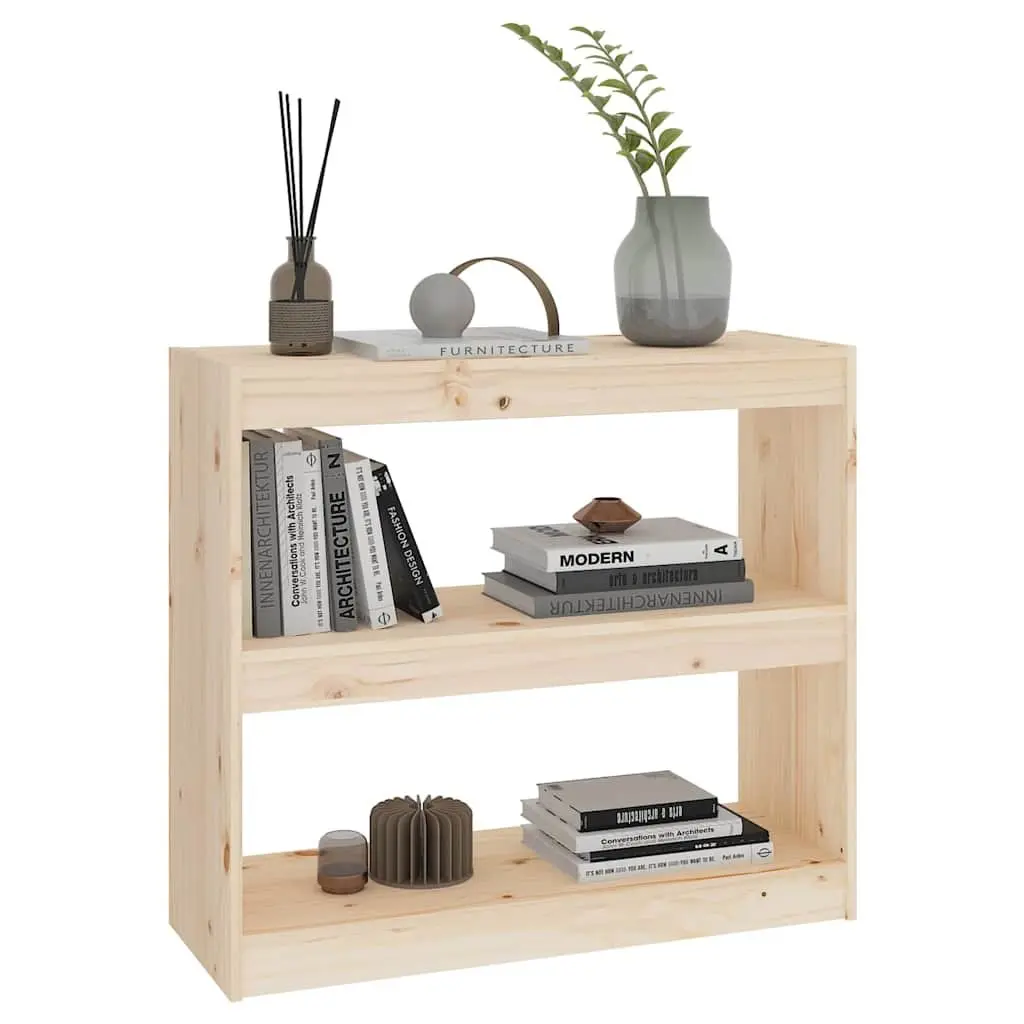 Solid Wood Pine Book Cabinet Room Divider 80x30x71.5 cm Storage Shelving