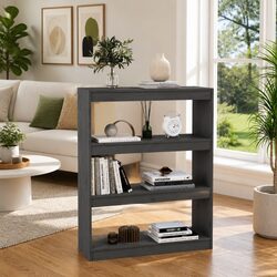 Grey Solid Pine Wood Book Cabinet and Room Divider