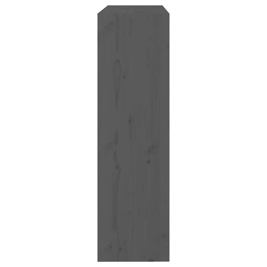 Solid Pine Wood Grey Book Shelf Room Divider 3 Compartment Storage Unit