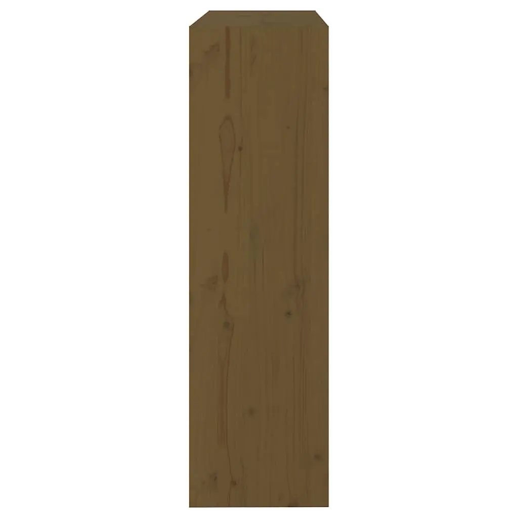 Book Cabinet Honey Brown Wooden Room Divider 80W x 30D x 103.5H cm Solid Pinewood Shelving Unit Storage Organizer