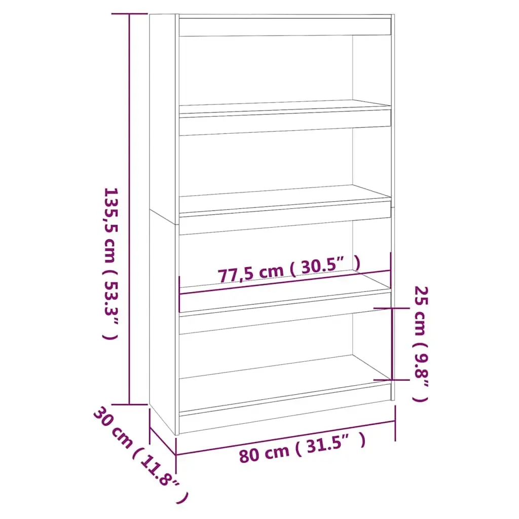 White Wooden Book Cabinet with 4 Compartments