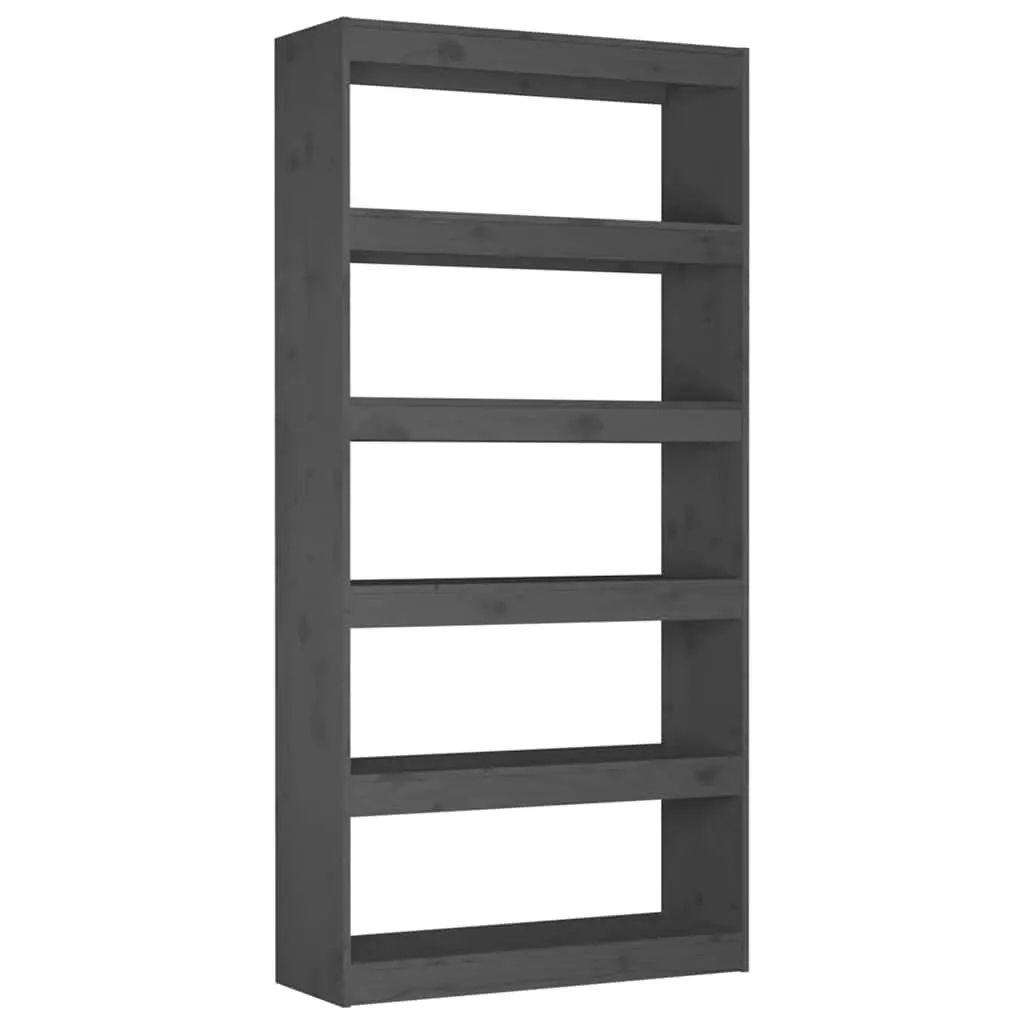 Grey Solid Pine Wood Book Cabinet Room Divider