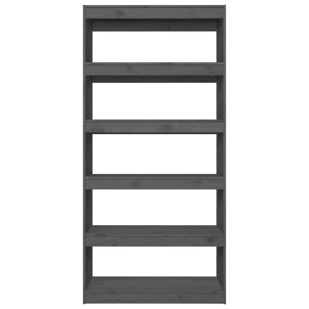 Grey Solid Pine Wood Book Cabinet Room Divider