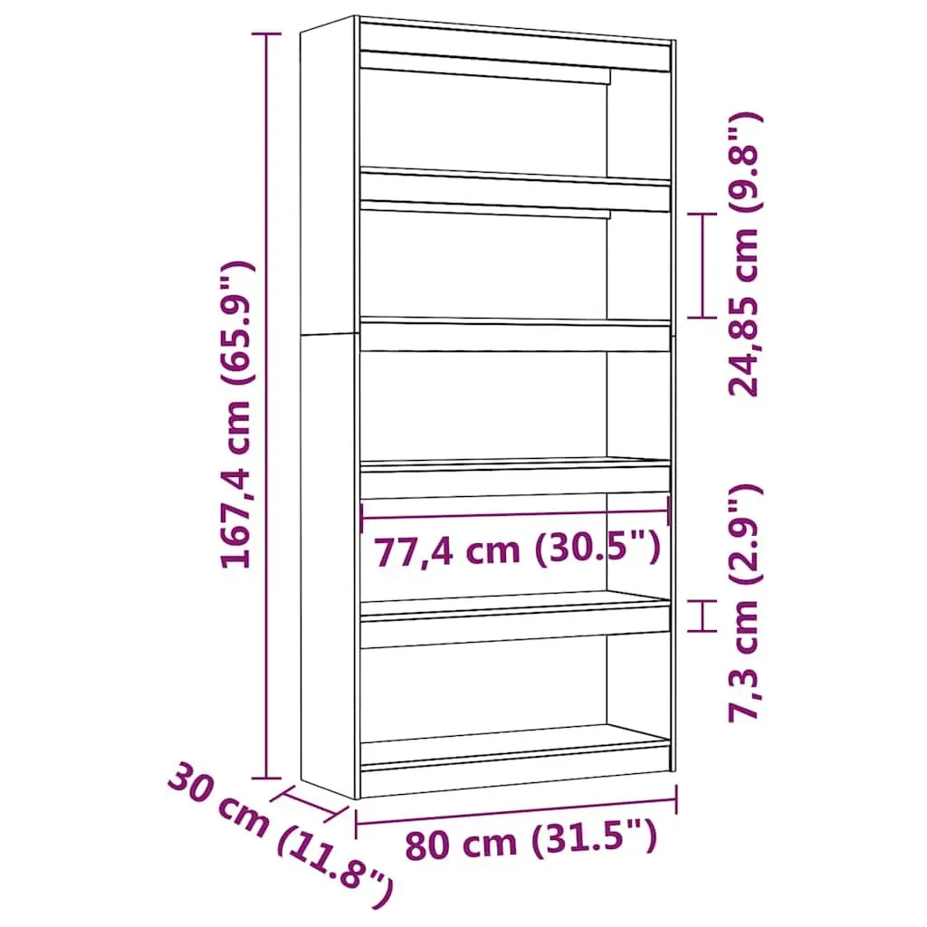 Grey Solid Pine Wood Book Cabinet Room Divider