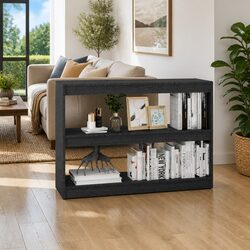 Grey Wooden Book Cabinet Room Divider for Storage