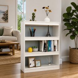 White Wooden Book Cabinet Shelf 100x30x103 cm