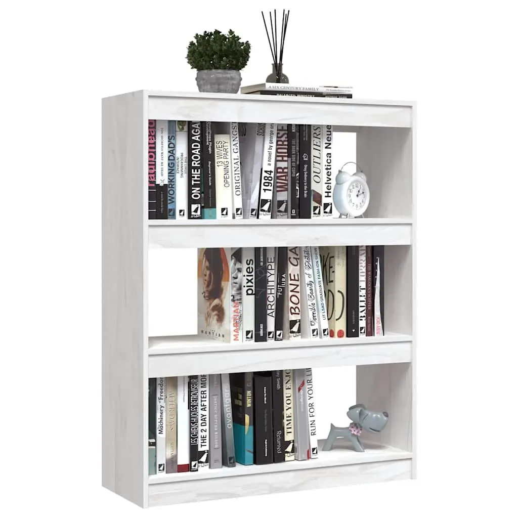 White Wooden Book Cabinet Shelf 100x30x103 cm