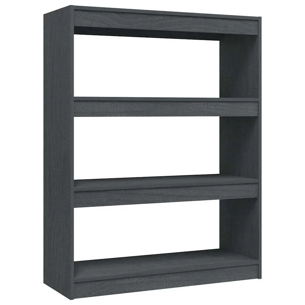 Wooden Book Cabinet Standing Shelf Room Divider Grey Storage Bookcase Unit