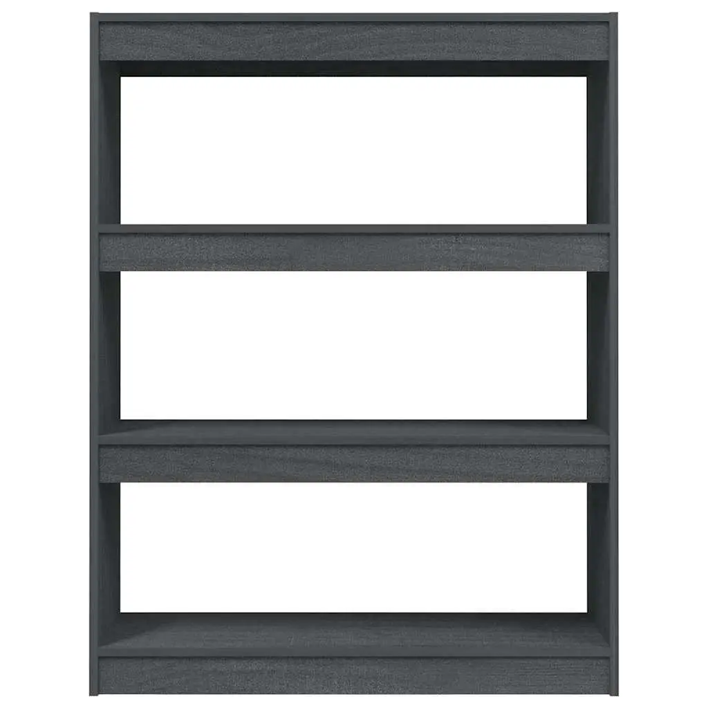 Wooden Book Cabinet Standing Shelf Room Divider Grey Storage Bookcase Unit