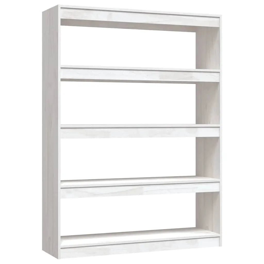 White Wooden Book Cabinet Shelf 100x30x135.5cm