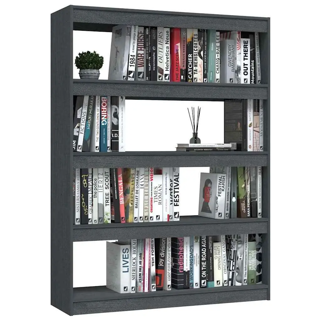 Pinewood Book Divider Grey 100x30x135.5 cm Solid Storage Shelf