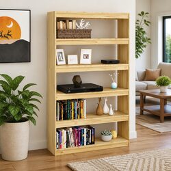 Brown Wooden Book Cabinet and Room Divider 100x30x167.5 cm