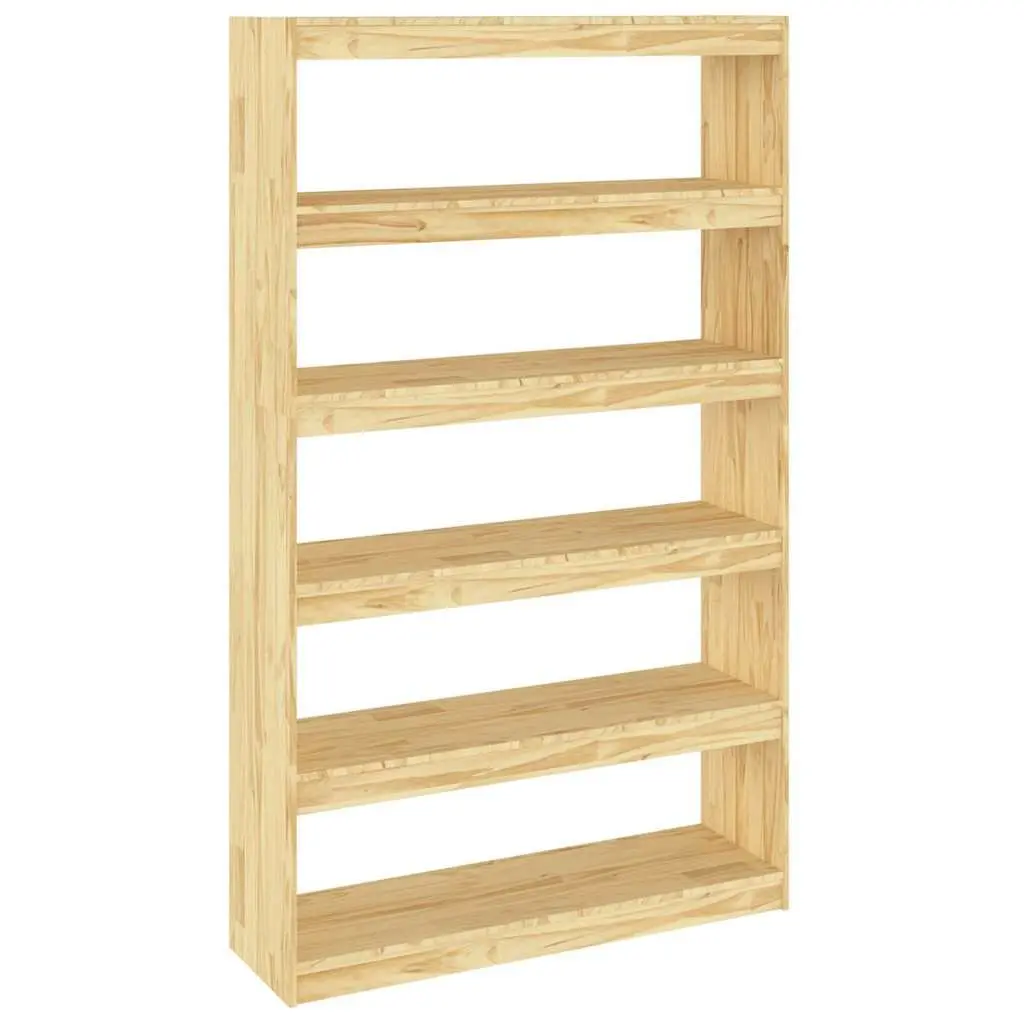 Wooden Book Cabinet Room Divider Brown 100x30x167.5 cm Solid Pinewood Standing Shelf Storage