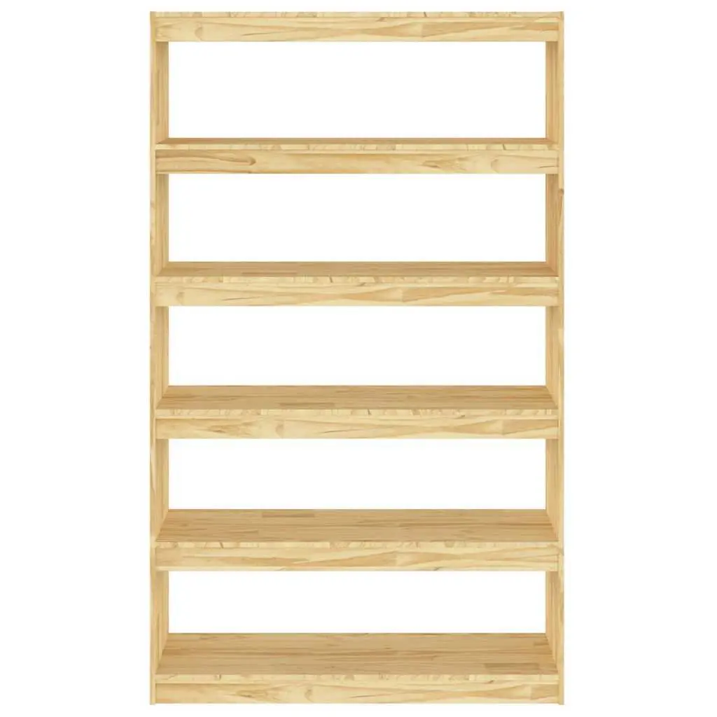 Wooden Book Cabinet Room Divider Brown 100x30x167.5 cm Solid Pinewood Standing Shelf Storage