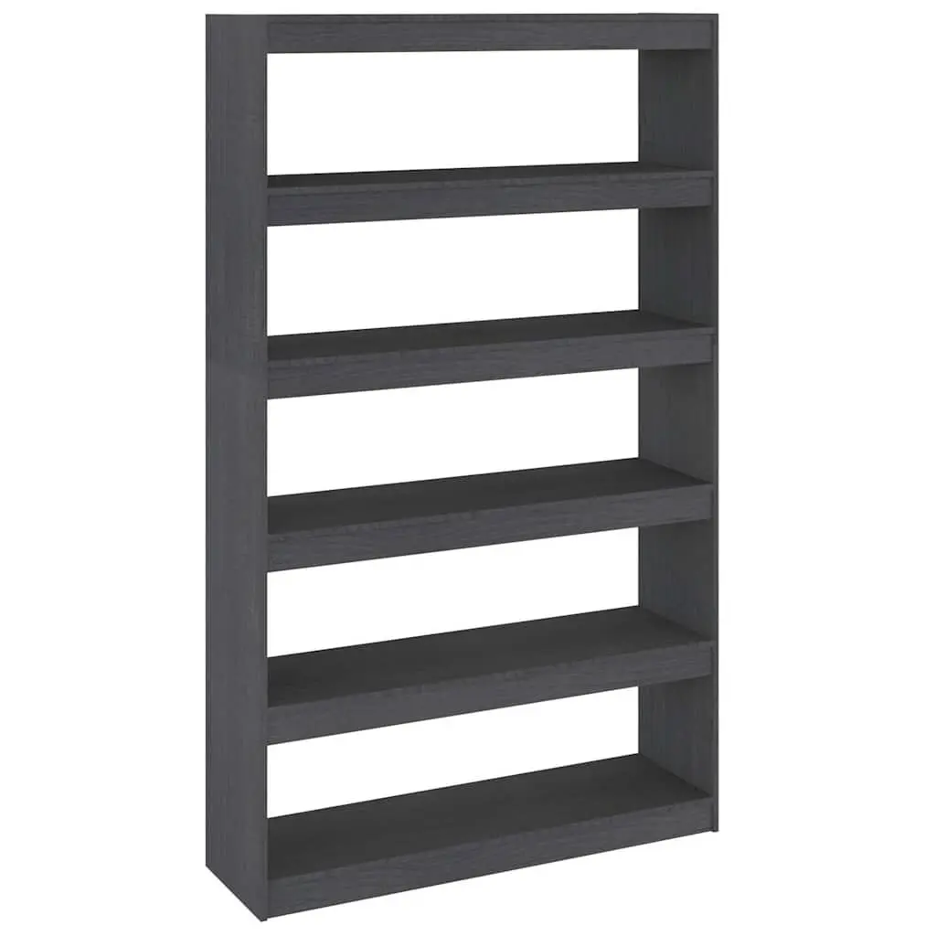 Grey Solid Pinewood Book Cabinet with Room Divider Function