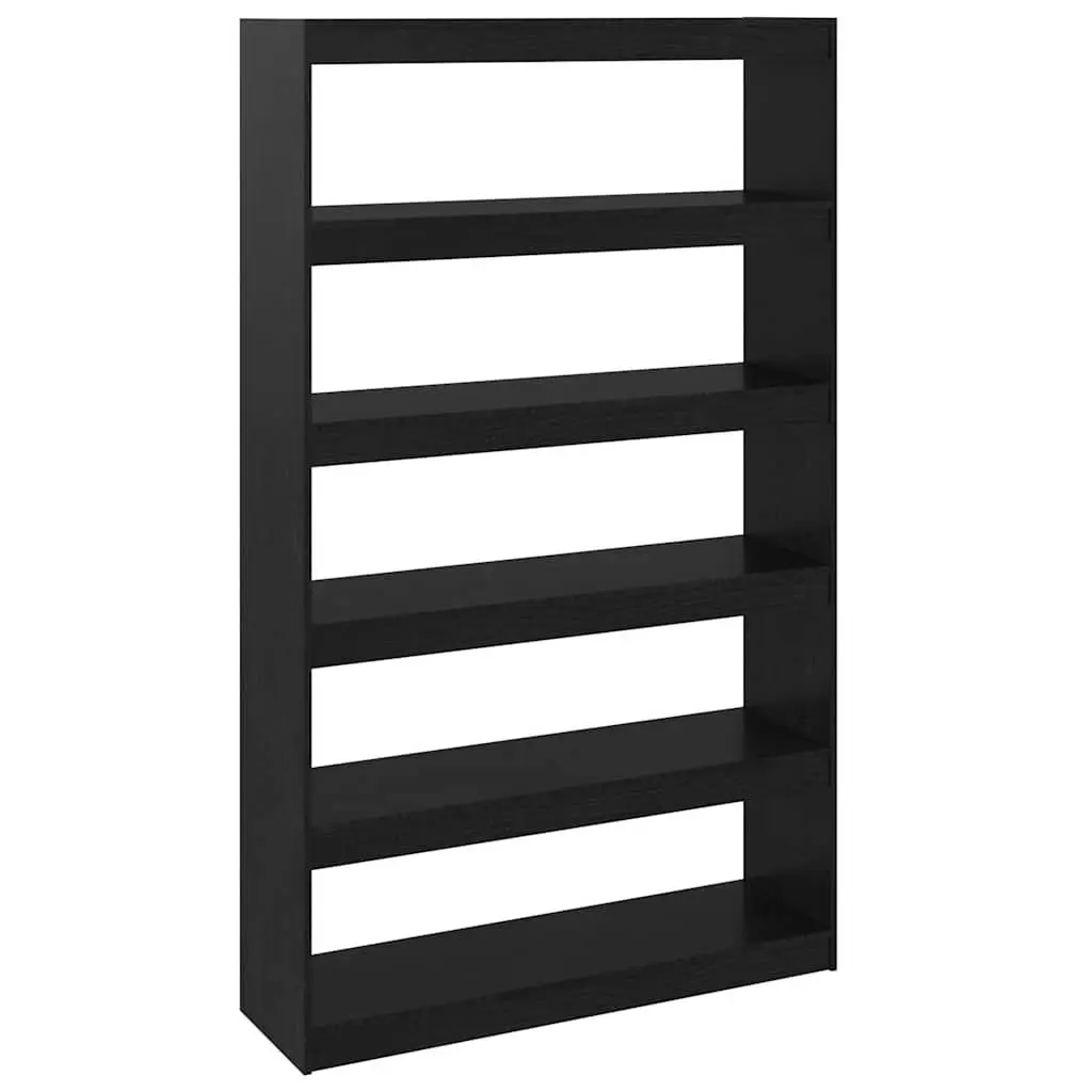 Black Solid Pinewood Book Cabinet Room Divider