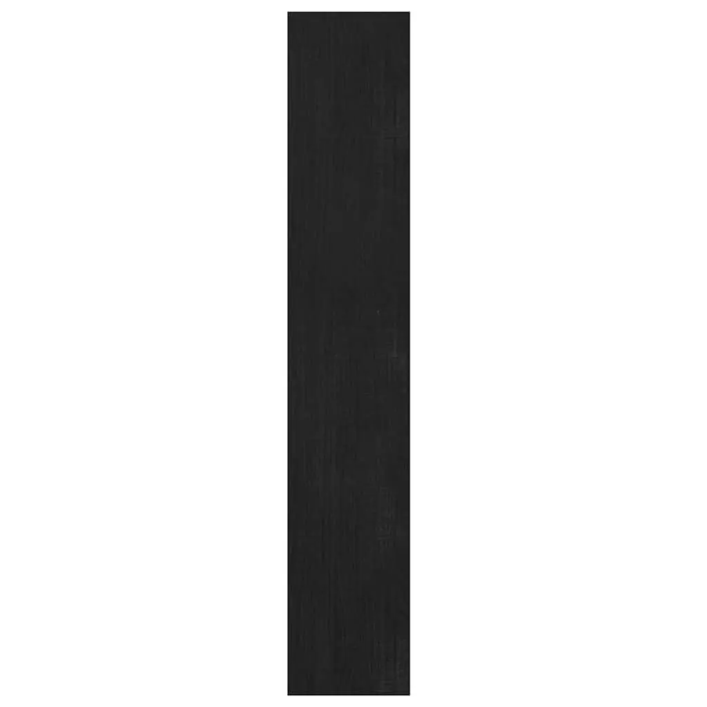Black Solid Pinewood Book Cabinet Room Divider