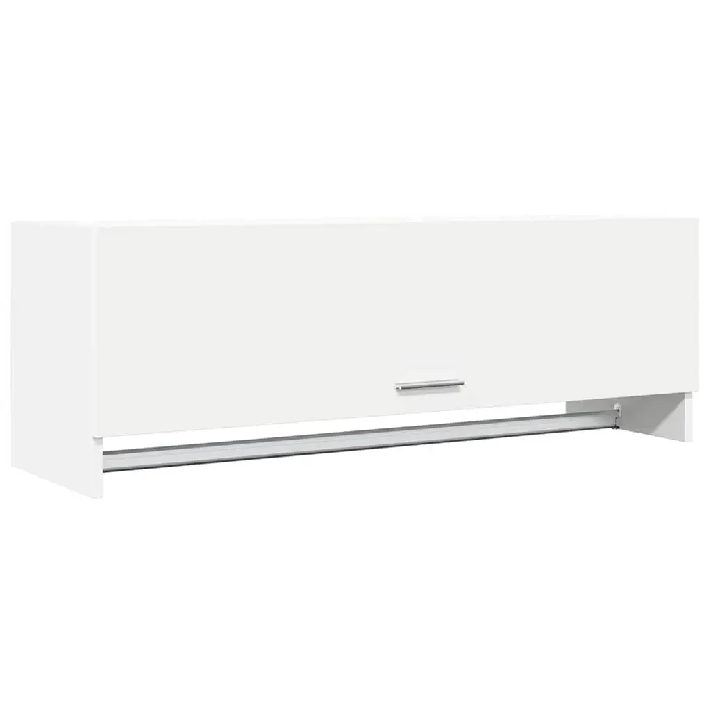 Wardrobe Cabinet White 100x32.5x35 cm Engineered Wood Storage Cupboard Clothes Organizer Hanger