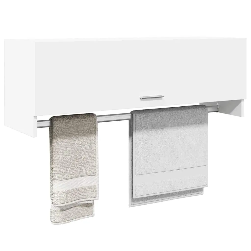 Wardrobe Cabinet White 100x32.5x35 cm Engineered Wood Storage Cupboard Clothes Organizer Hanger