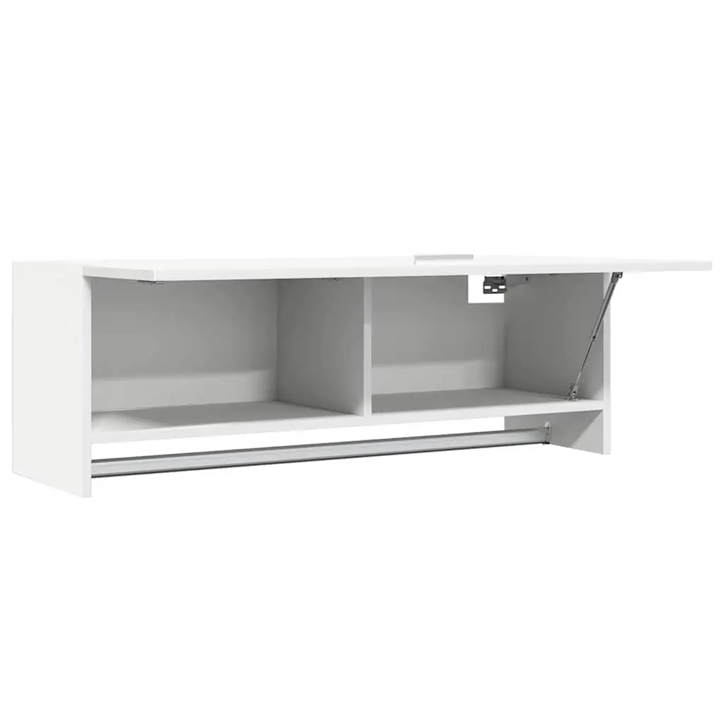 Wardrobe Cabinet White 100x32.5x35 cm Engineered Wood Storage Cupboard Clothes Organizer Hanger