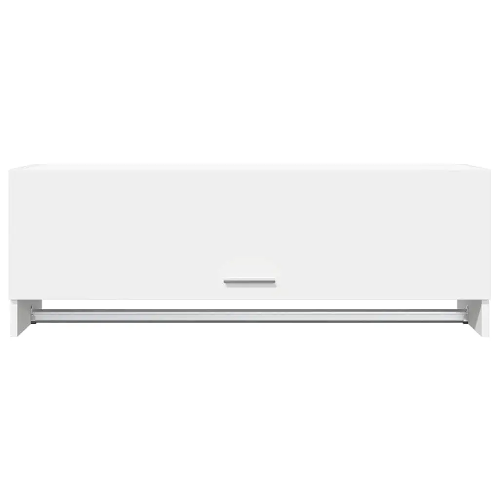 Wardrobe Cabinet White 100x32.5x35 cm Engineered Wood Storage Cupboard Clothes Organizer Hanger