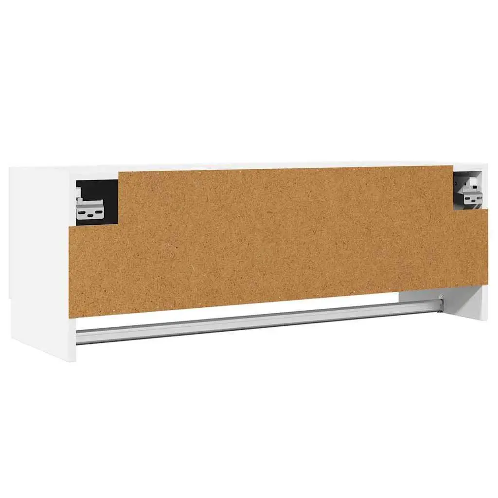 Wardrobe Cabinet White 100x32.5x35 cm Engineered Wood Storage Cupboard Clothes Organizer Hanger