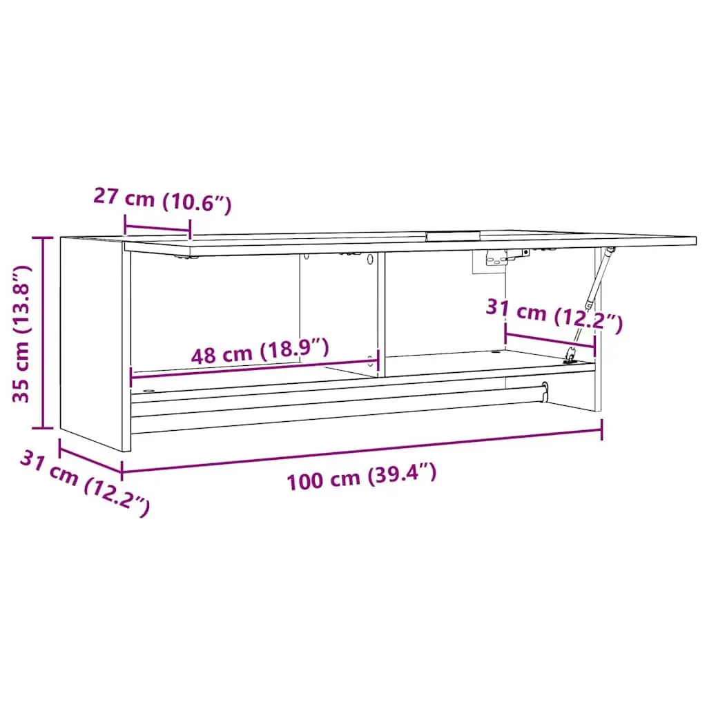 Wardrobe Cabinet White 100x32.5x35 cm Engineered Wood Storage Cupboard Clothes Organizer Hanger