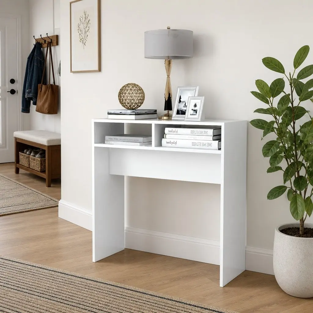 White Console Table for Hallway and Living Room