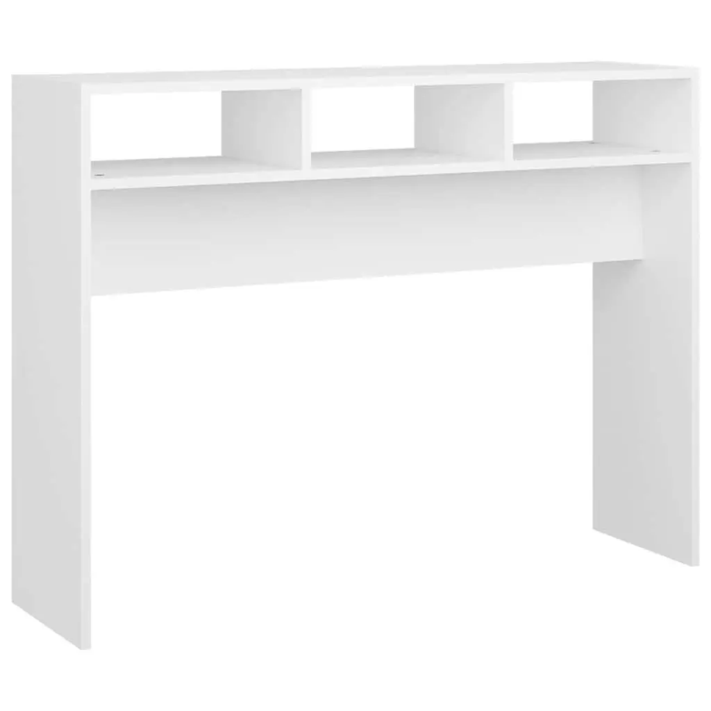 White Engineered Wood Console Table for Hallways