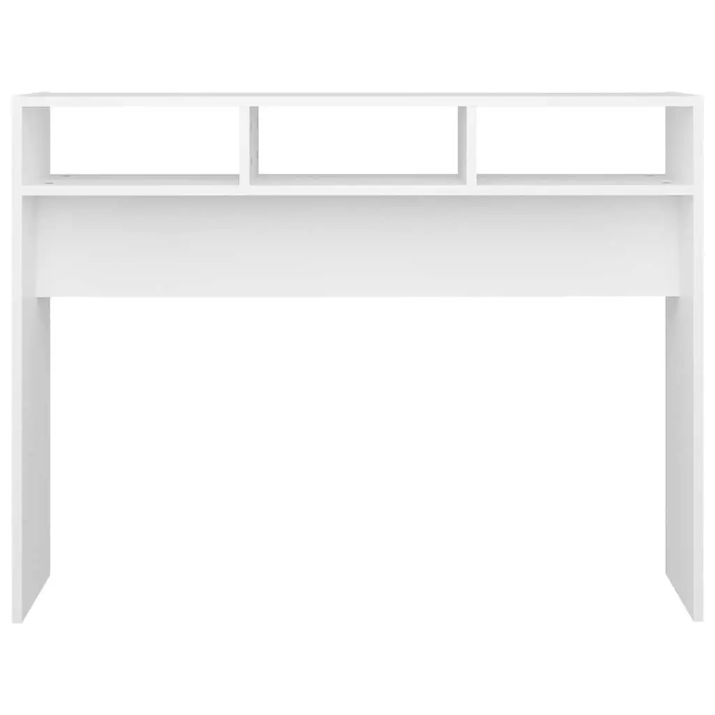 White Engineered Wood Console Table for Hallways