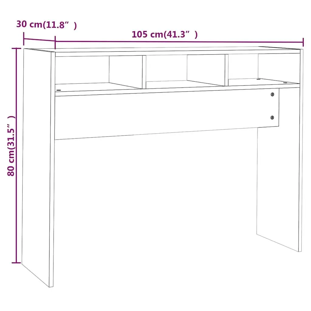 White Engineered Wood Console Table for Hallways
