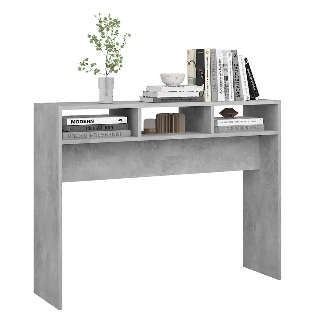 Console Table Grey Engineered Wood Compact Side Table for Hall Entryway Living Room