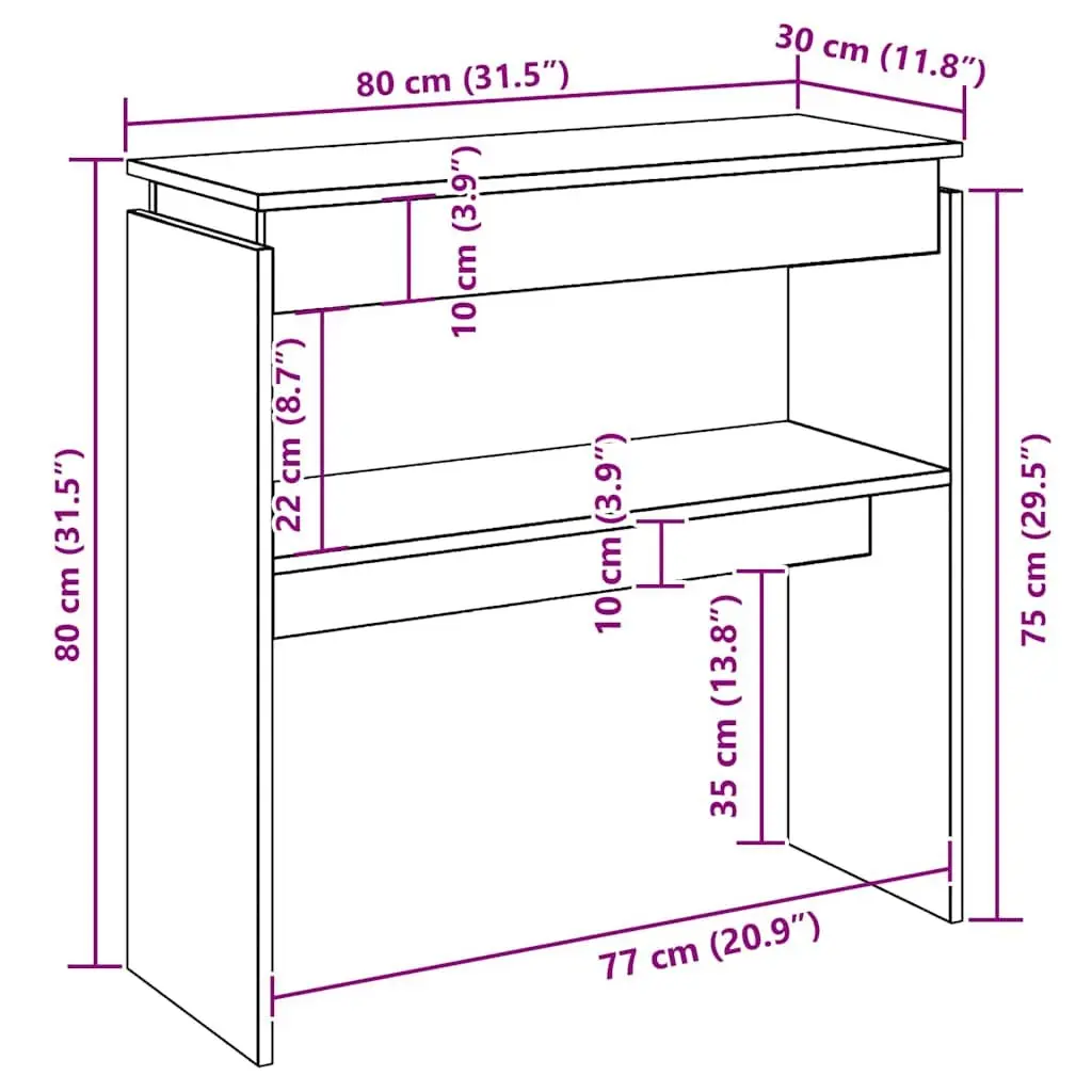 White Console Table for Hallway and Entryway