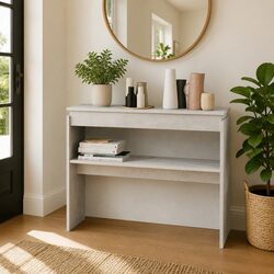 Grey Console Table for Hallway and Entryway 102x30x80cm