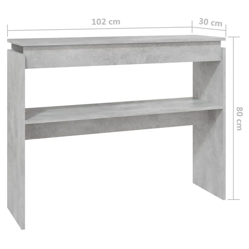 Grey Console Table for Hallway and Entryway 102x30x80cm