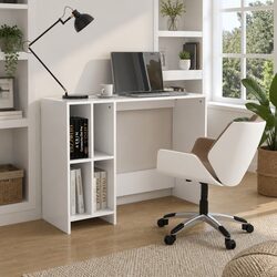White Modern Notebook Desk for Cozy Workspaces