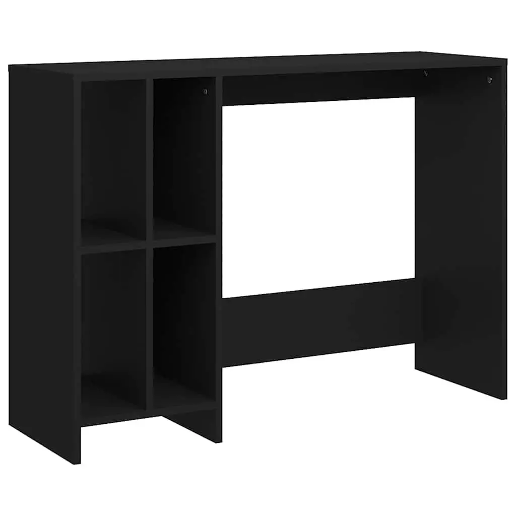 Notebook Desk Black Compact Engineered Wood Office Workstation Study Table